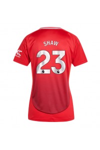 Manchester United Luke Shaw #23 Fotballdrakt Hjemme Klær Dame 2024-25 Korte ermer